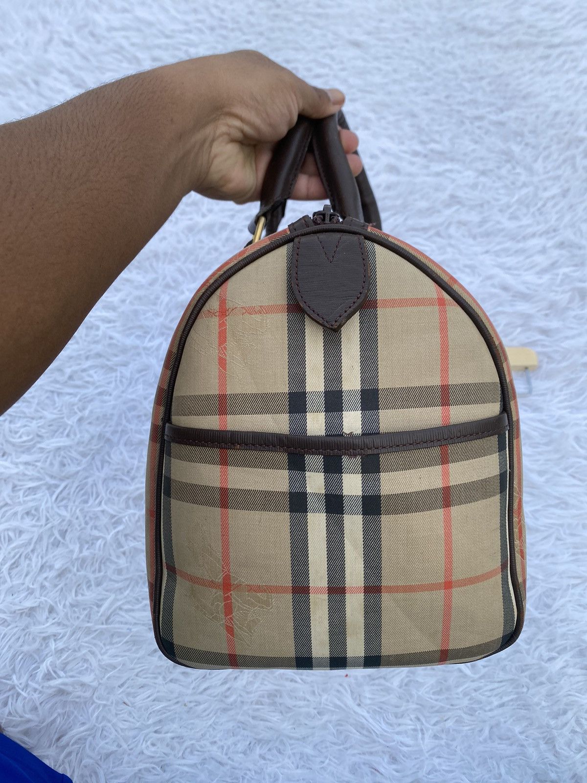 Rare Vintage 90s Burberry Nova Check Speedy Hand Bag