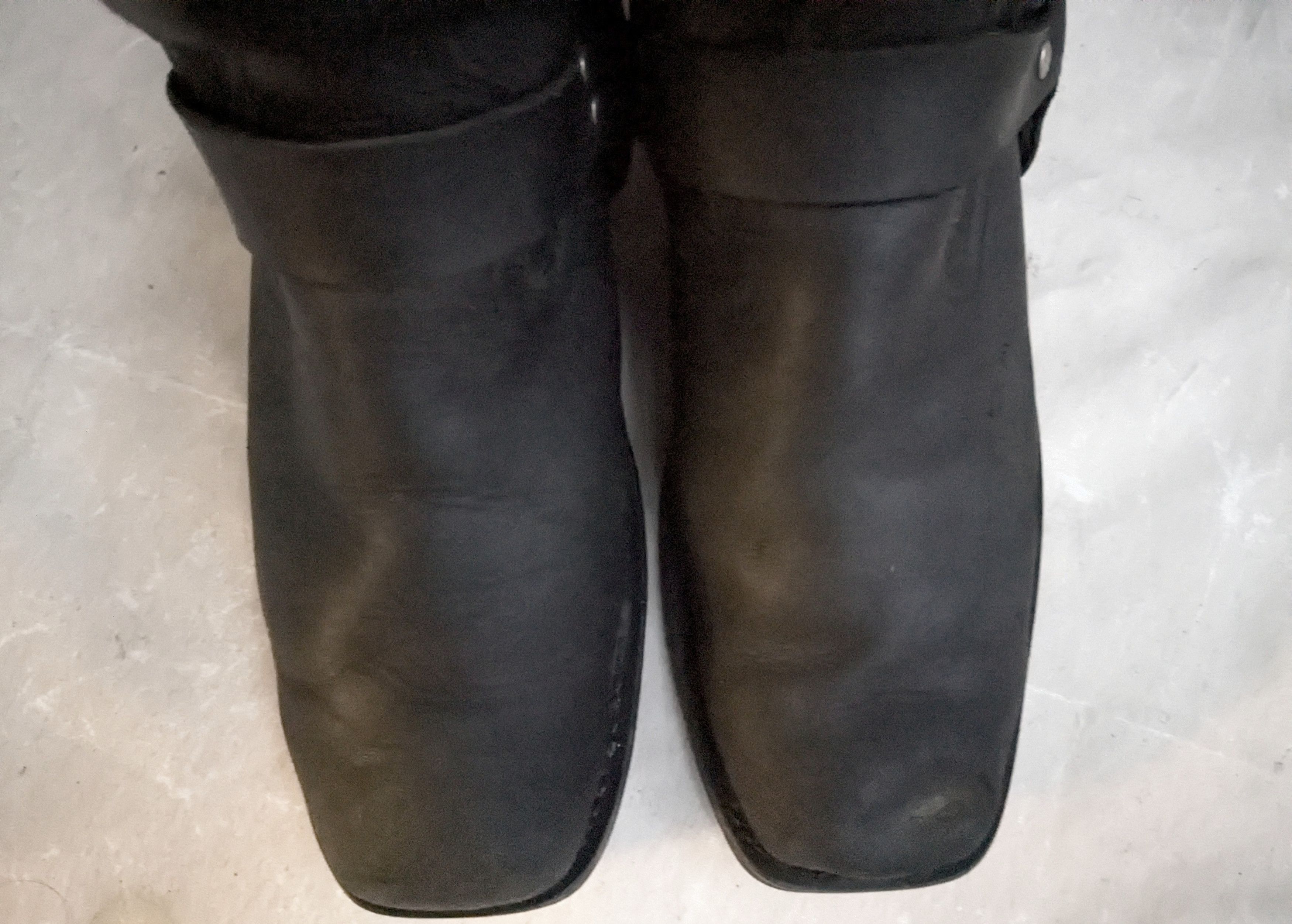 Genuine Leather Harness Boots Black Leather 11 Leather Buckle Size US 11 / EU 44 - 3 Thumbnail