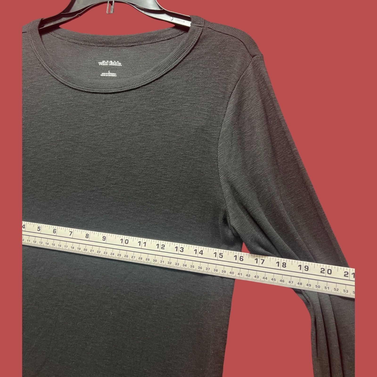 Other Wild Fable - Women's Long Sleeve Crew Neck T-Shirt - Black - Size L / US 10 / IT 46 - 3 Thumbnail