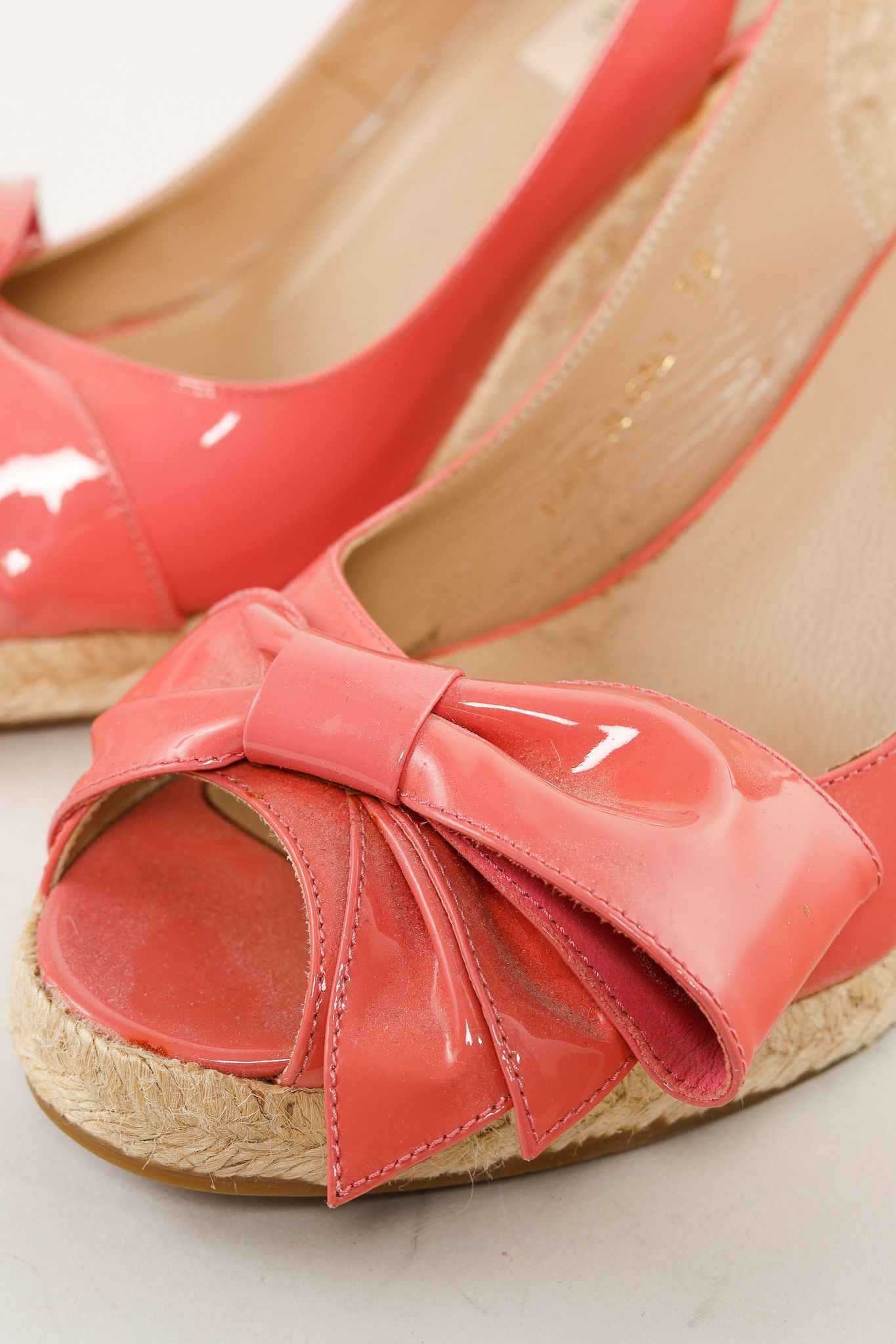 Valentino Valentino Garavani Patent Bow Slingback Espadrille Wedges Size US 7.5 / IT 37.5 - 6 Thumbnail