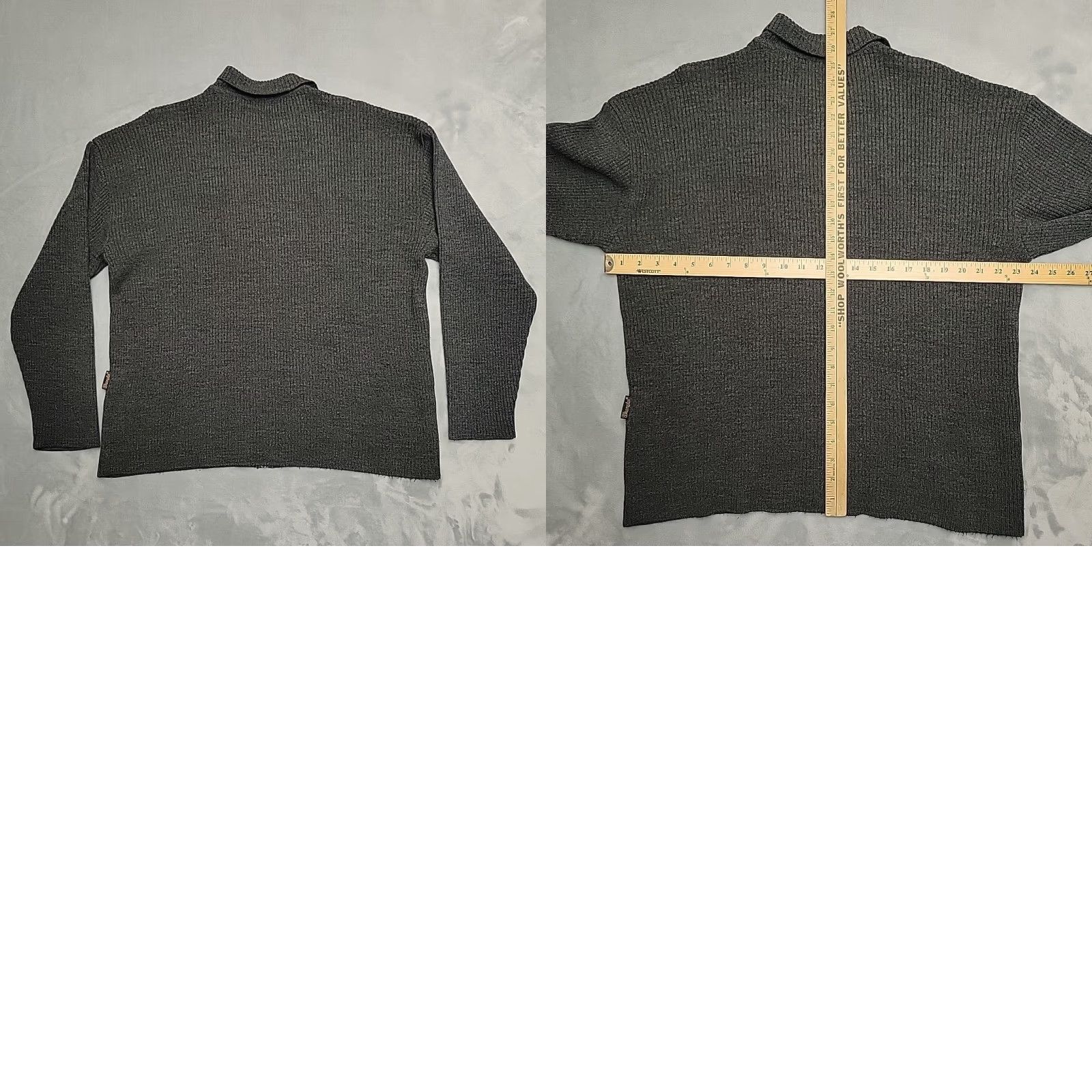 Wrangler VINTAGE Wrangler Sweater Mens L Gray Yellow Zip Front Knit Retro 70s Mod Size US L / EU 52-54 / 3 - 8 Thumbnail
