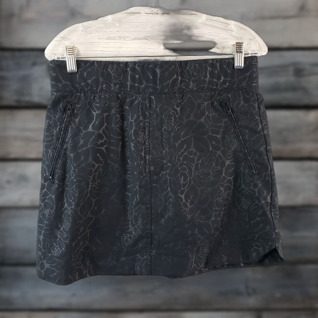 Orvis Orvis Womens Skort Sz S Black Floral Pull On Zip Pocket Athletic Short Skirt Womens Size ONE SIZE - 1 Thumbnail