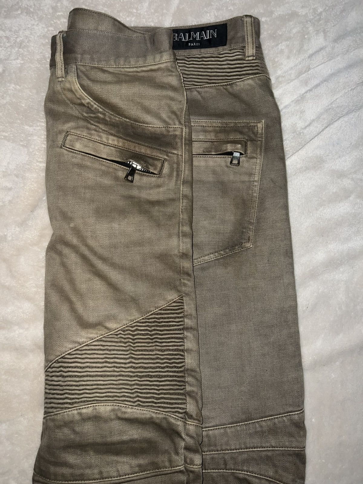 Balmain Balmain Brown/Beige Biker Jeans Size US 32 / EU 48 - 5 Thumbnail