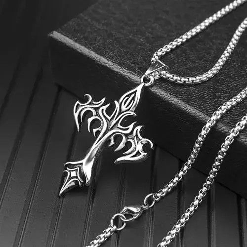 Other Cross Pendant Stainless Steel Chain Necklace Size ONE SIZE - 4 Thumbnail
