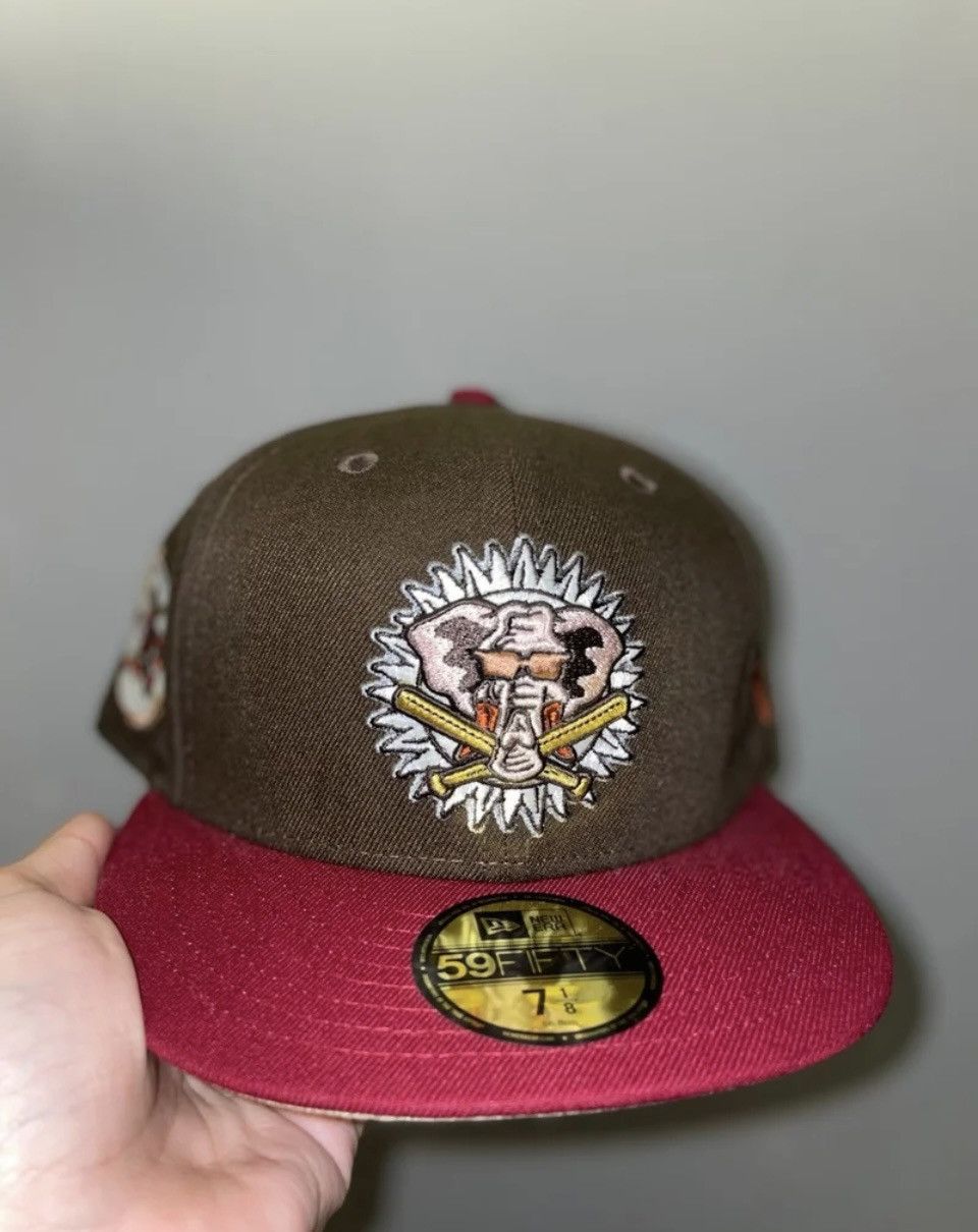 New Era, Accessories, New Era X Hat Club 59fifty Oakland As 2tone Stomper  Elephant Fitted 7 4 Nwt