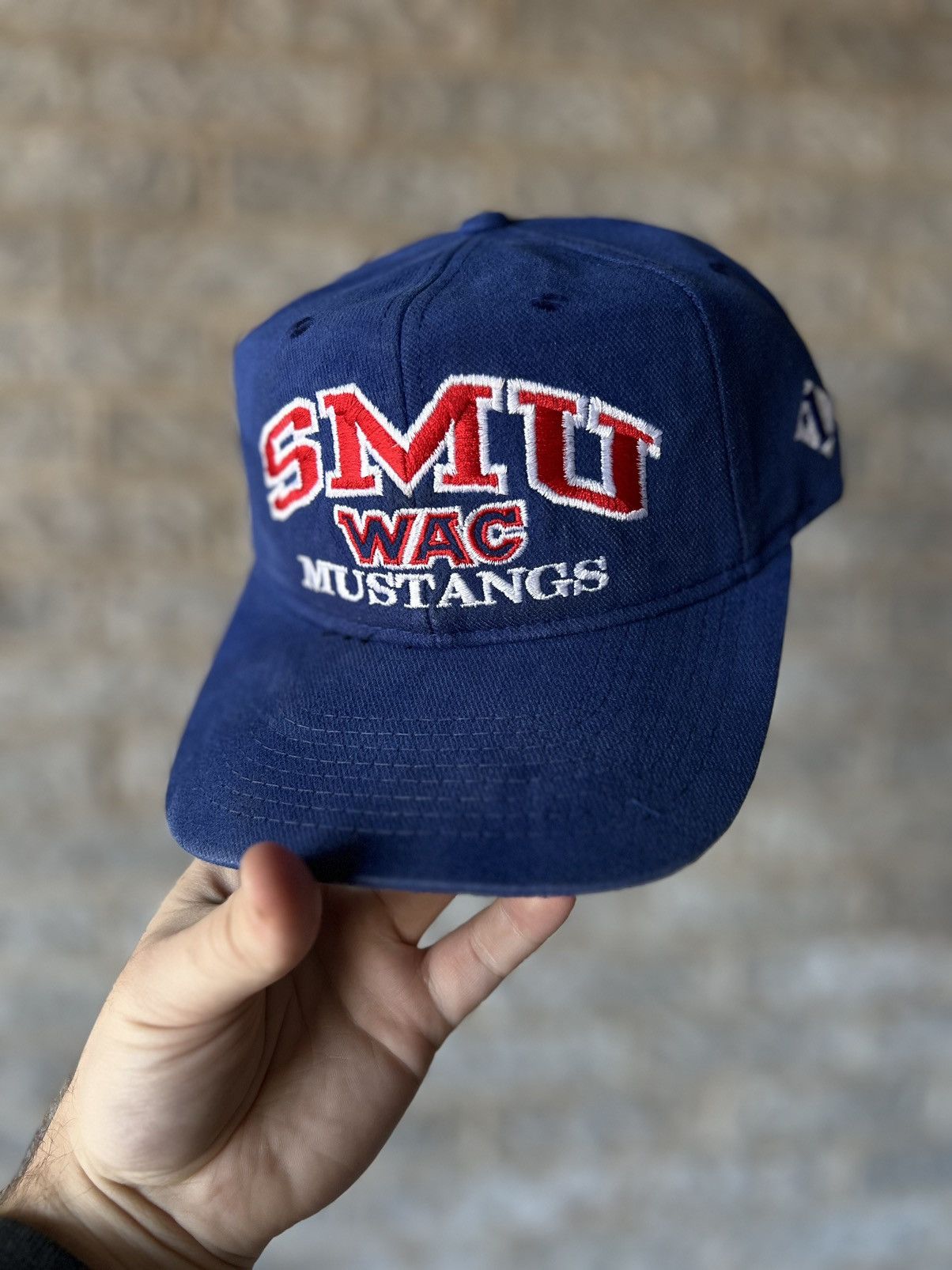 Sports Specialties × Vintage Vintage 90’s SMU Mustangs NCAA SnapBack Hat Size ONE SIZE - 1 Thumbnail