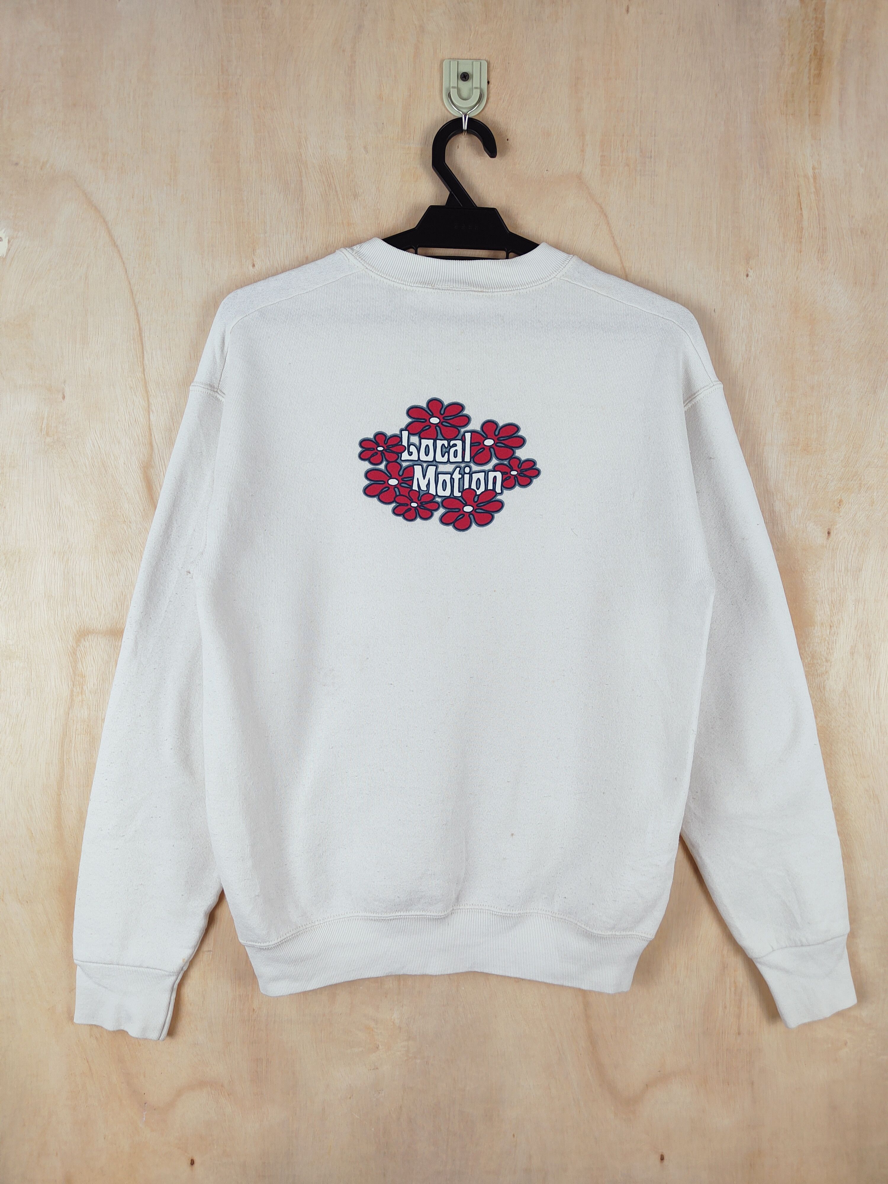 Japanese Brand Local Motion surf vintage White Sweatshirts #S2595 Size S / US 4 / IT 40 - 7 Thumbnail