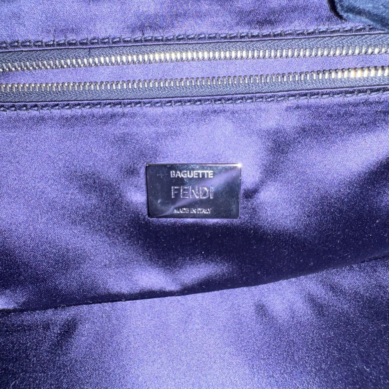 Fendi Fendi Midnight Velvet Crystal Embellished Baguette Size ONE SIZE - 11 Thumbnail