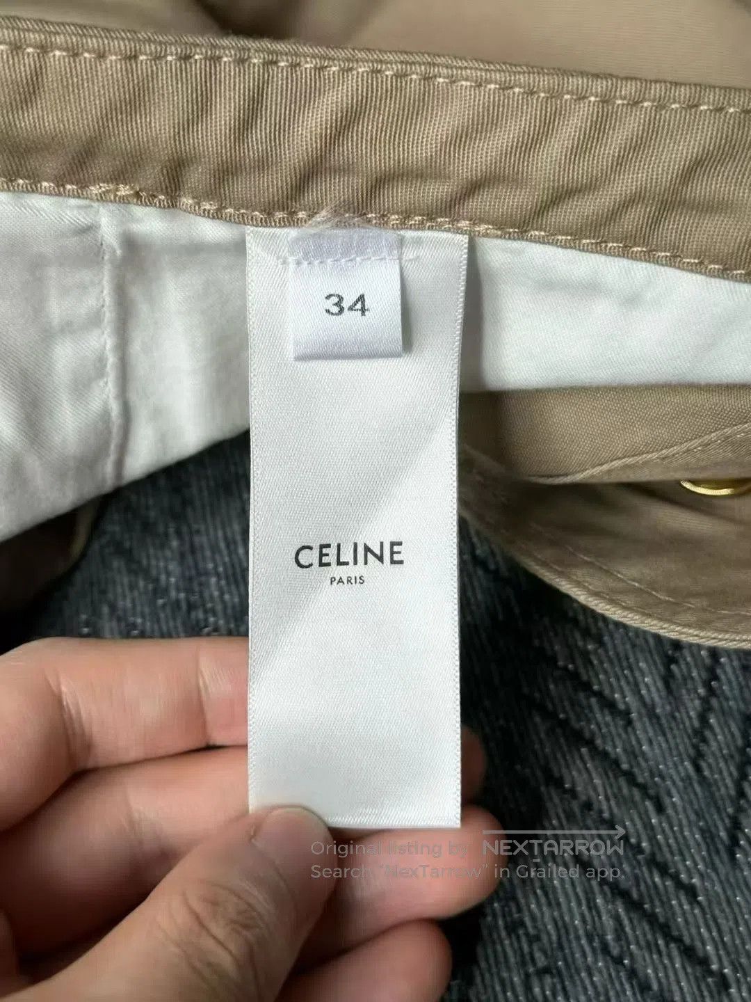 Celine CELINE Khaki Gold Button Shorts| Size US 34 / EU 50 - 4 Thumbnail