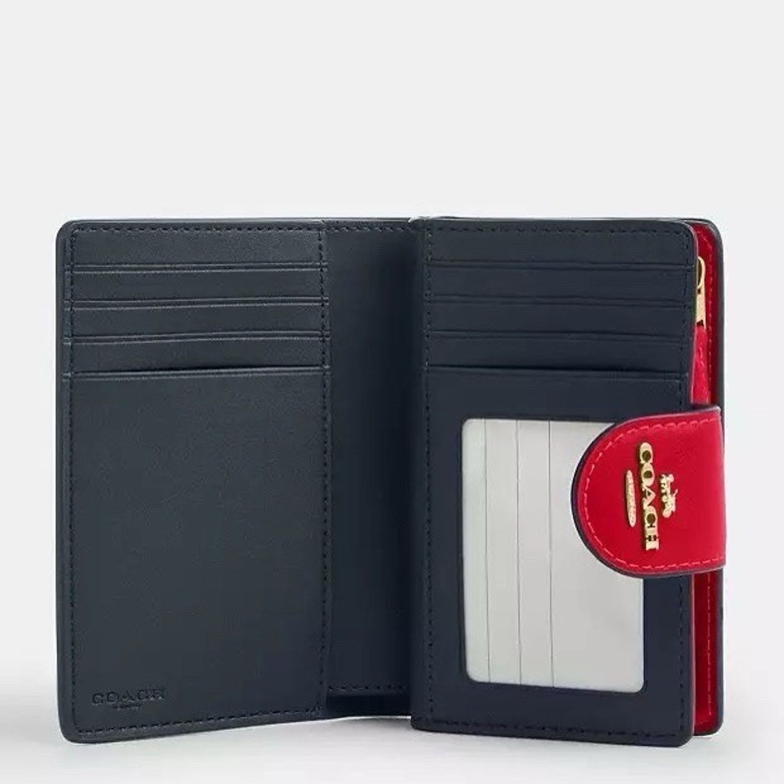 Coach NWT Coach Medium Corner Zip Wallet CW786 Denim/Bold Red Size ONE SIZE - 6 Thumbnail