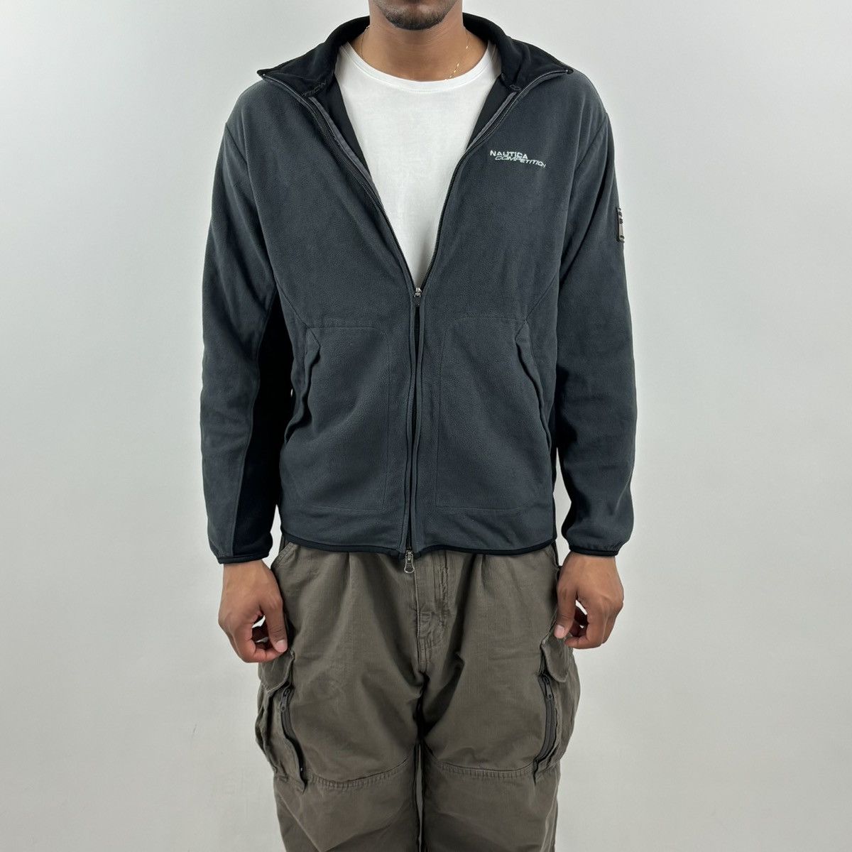 Nautica × Vintage vintage Y2K NAUTICA COMPETITION Zip-up Patch Fleece Jacket Size US M / EU 48-50 / 2 - 2 Thumbnail