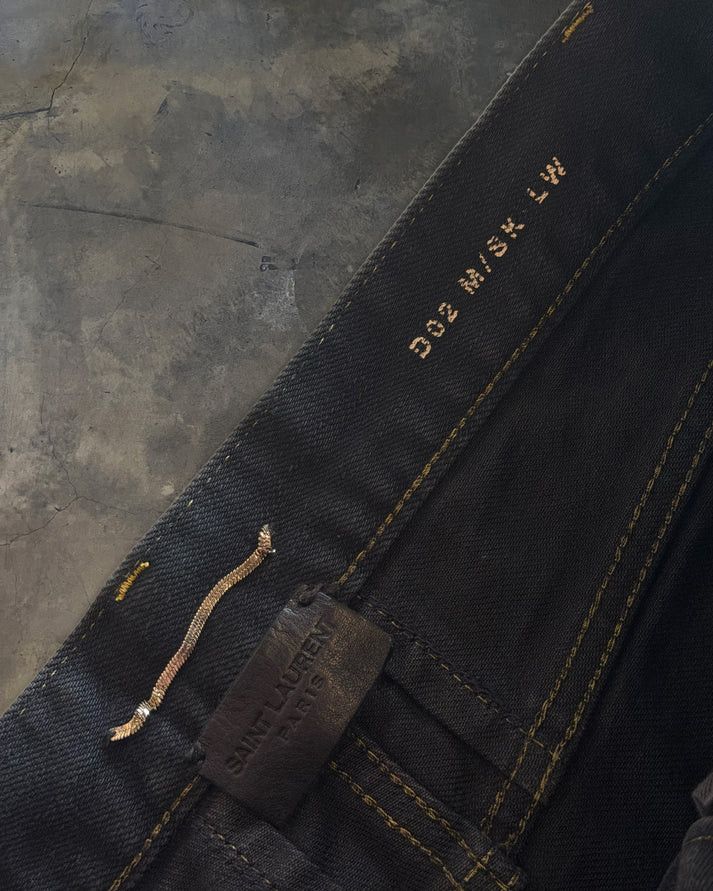 Saint Laurent Paris SAINT LAURENT FW2014 RUNWAY OIL STAIN JEANS Size US 30 / EU 46 - 7 Thumbnail