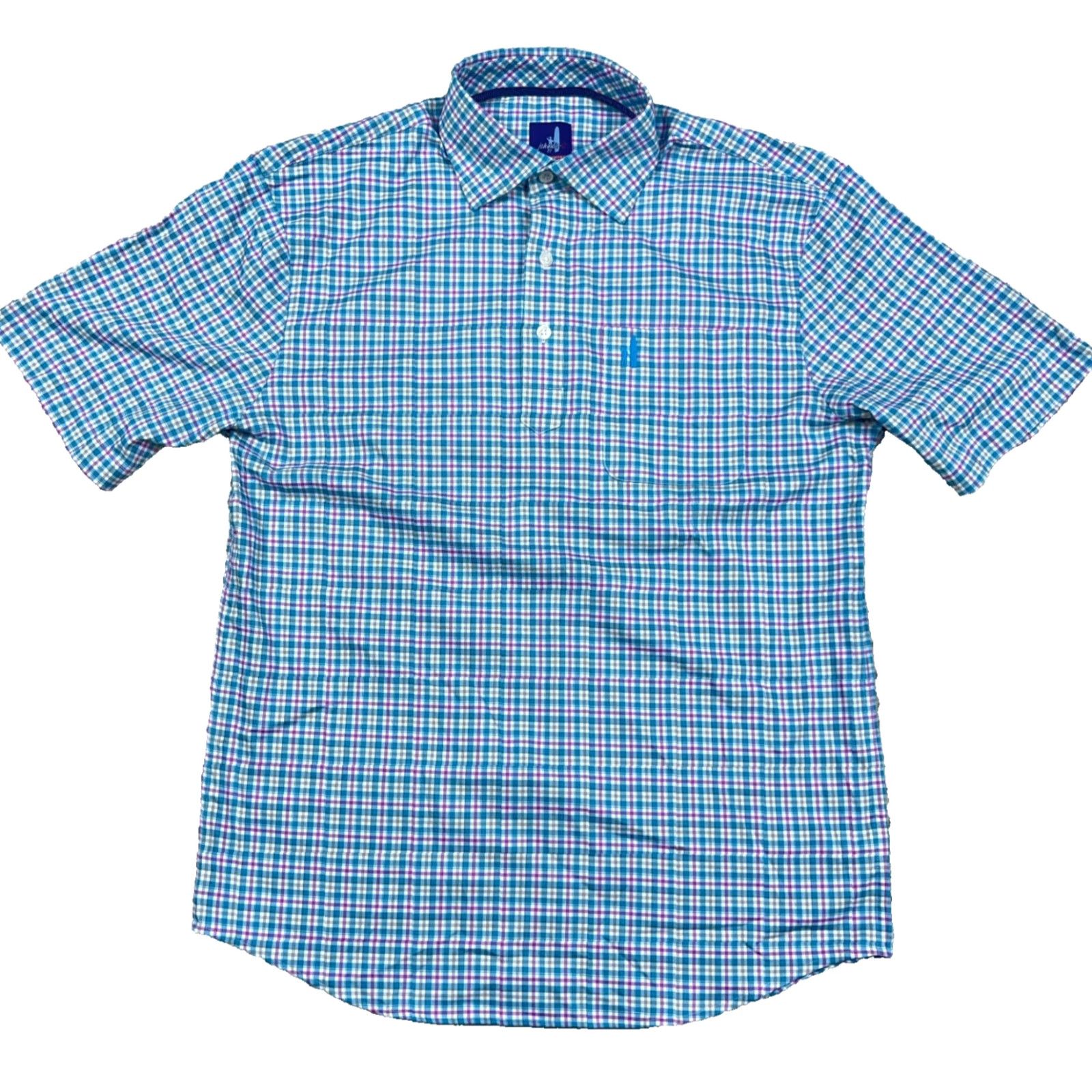 johnnie-O johnnie-O Polo Shirt Men Small Blue Pink Plaid Prep Performance Golf Shirt Men Small Blue Plaid American Classic College Logo Preppy Mens Polo Size US S / EU 44-46 / 1 - 2 Thumbnail