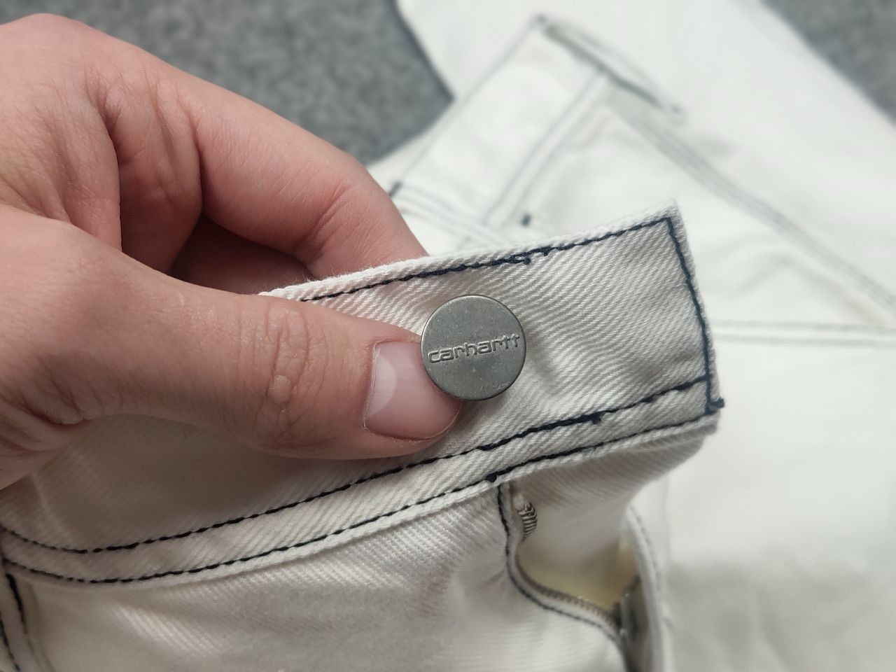 Carhartt Wip Carhartt Wip Chalk White Canvas Trouser Pants Vintage Style Size US 32 / EU 48 - 10 Thumbnail