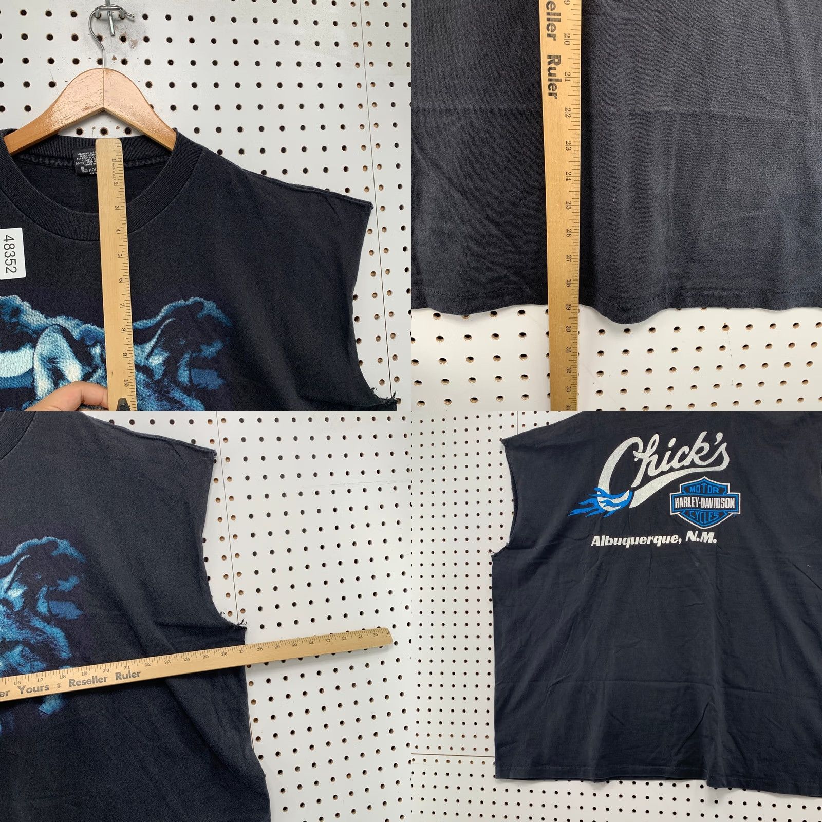 Harley Davidson VINTAGE Harley-Davidson T Shirt Mens 2XL Black Wolf Moon Sleeveless 90s USA Shirt Mens Wolf Moon Graphic Print Logo USA Animals Size US XXL / EU 58 / 5 - 9 Thumbnail