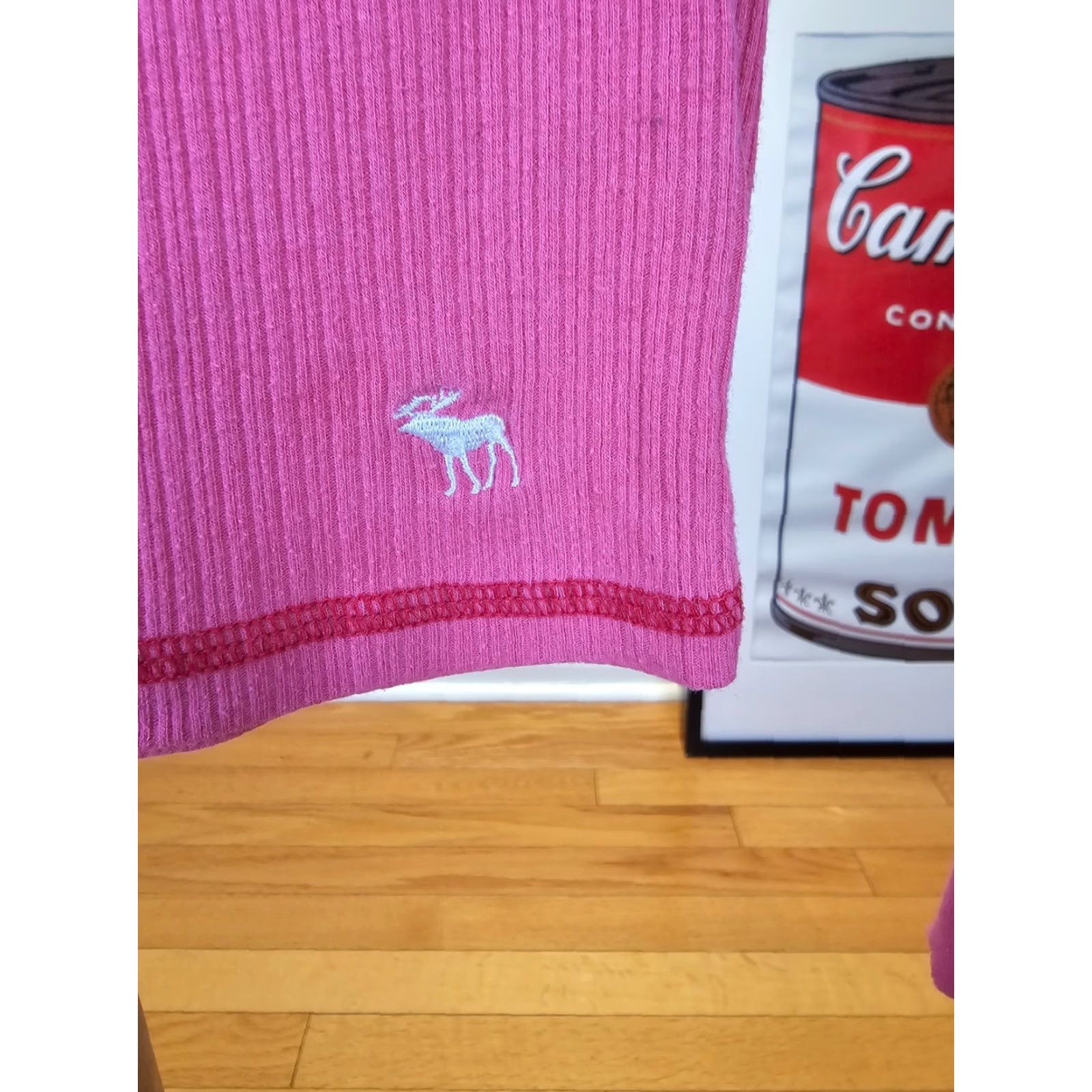 Abercrombie & Fitch VINTAGE Abercrombie & Fitch WOMEN'S THERMAL PINK SZ LARGE Shirt Size L / US 10 / IT 46 - 3 Thumbnail