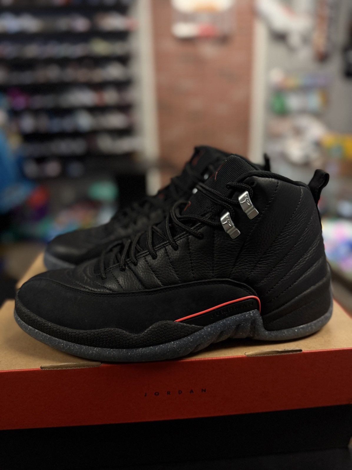 Jordan Brand × Nike Jordan 12 Utility Black Gray Size 10 Pre Owned 🧼 Size US 10 / EU 43 - 3 Thumbnail