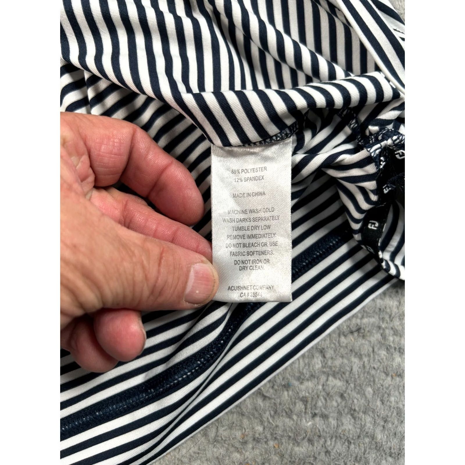 Footjoy FootJoy ProDry Lisle Polo Shirt Men's XL White Striped Golf Performance Stretch Size US XL / EU 56 / 4 - 4 Thumbnail