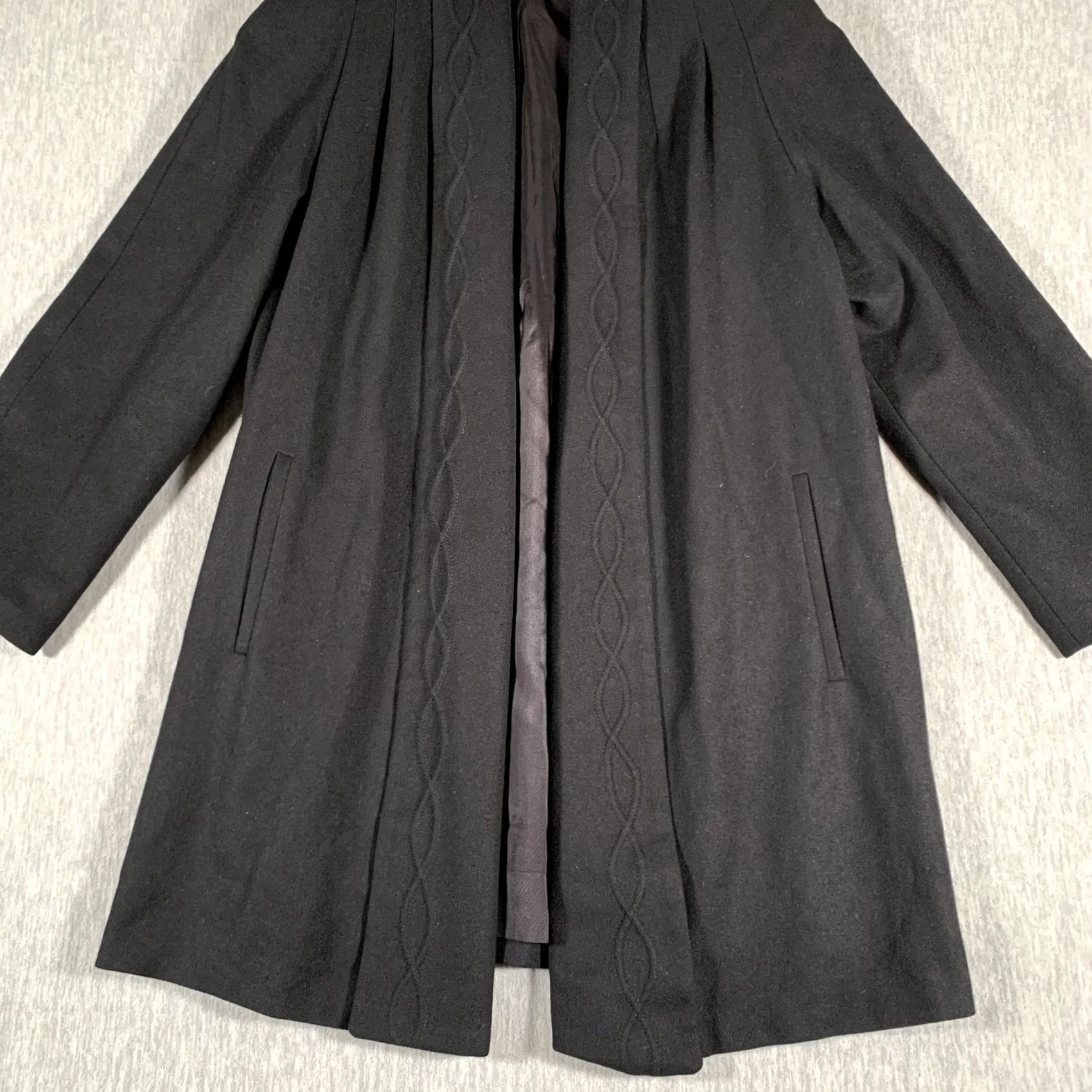Vintage Vintage Alorna Coat Womens Medium Black 80s Wool Size M / US 6-8 / IT 42-44 - 3 Thumbnail
