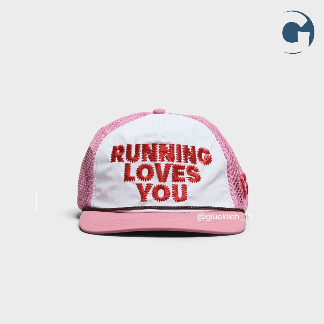 Alex Zono Alex Zono, “Running Loves You” Trucker Hat in Pink Size ONE SIZE - 1 Thumbnail