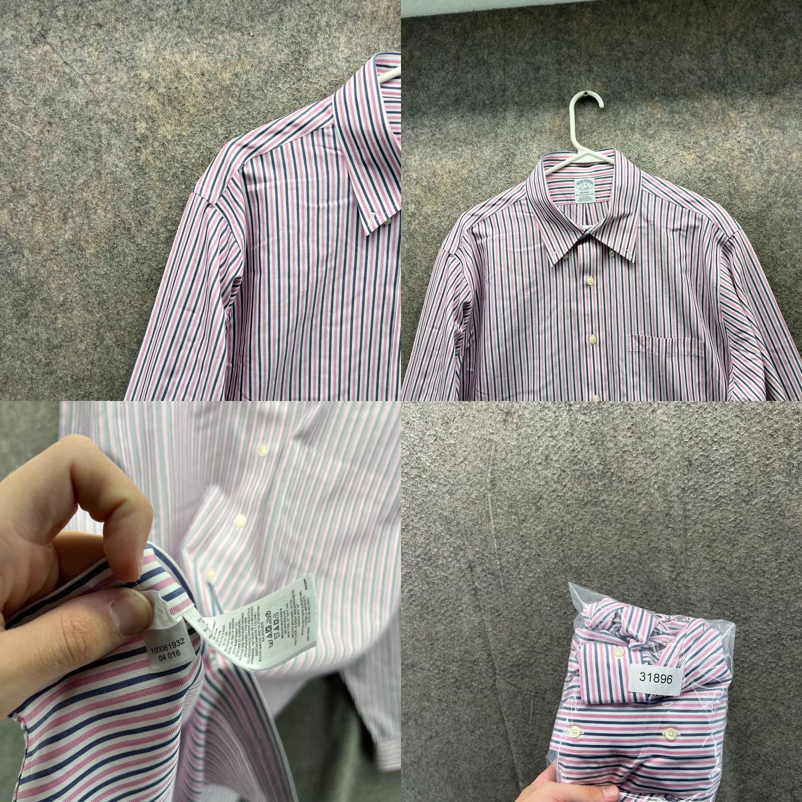 Brooks Brothers VINTAGE Brooks Brothers Shirt Mens 17 33 Pink Button-Down Preppy Striped Regent Cotton Size US XL / EU 56 / 4 - 8 Thumbnail