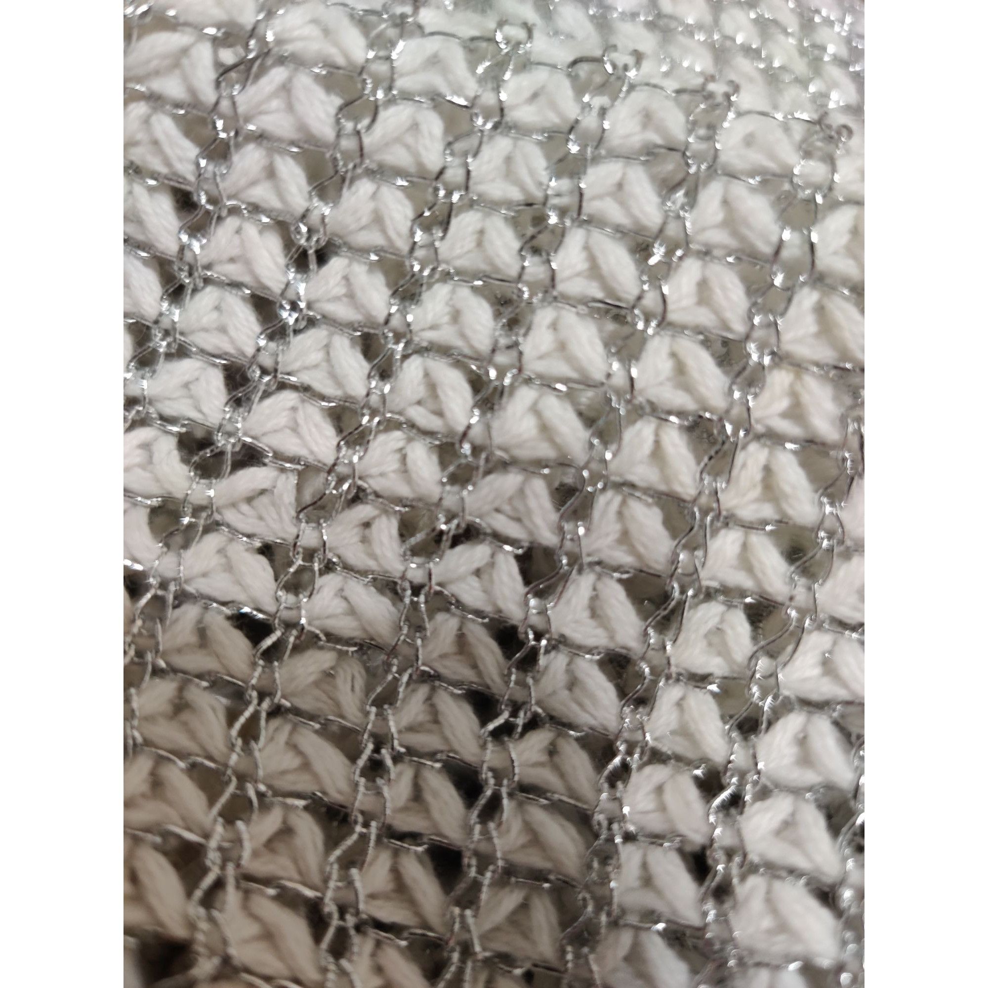 Apt. 9 APT 9 L Womens Sweater White Silver Metallic Knit Sheer Pull Size L / US 10 / IT 46 - 4 Thumbnail