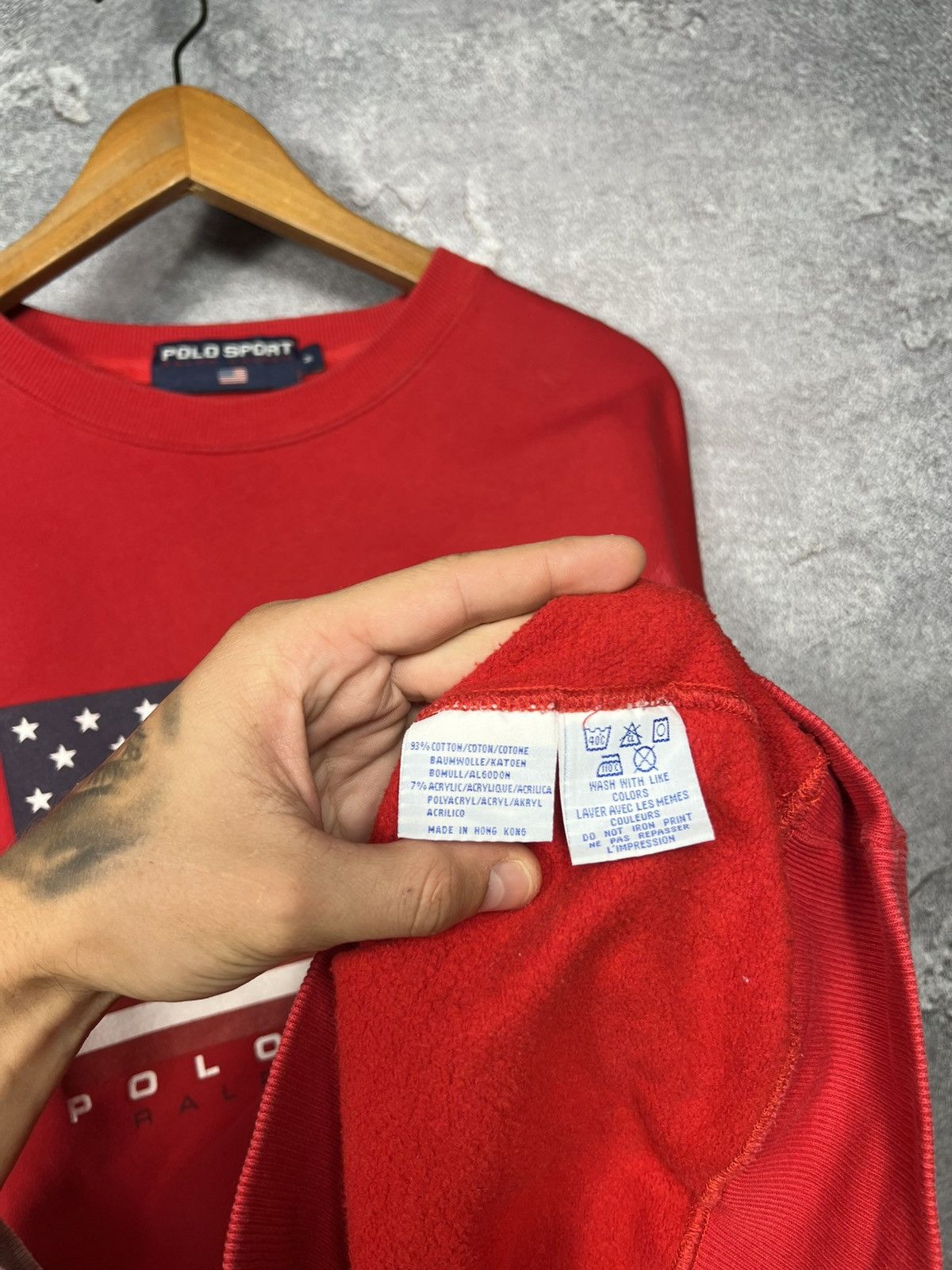 Polo Ralph Lauren Vintage Polo Ralph Lauren Sport USA Flag Logo Sweatshirt Size US M / EU 48-50 / 2 - 13 Thumbnail