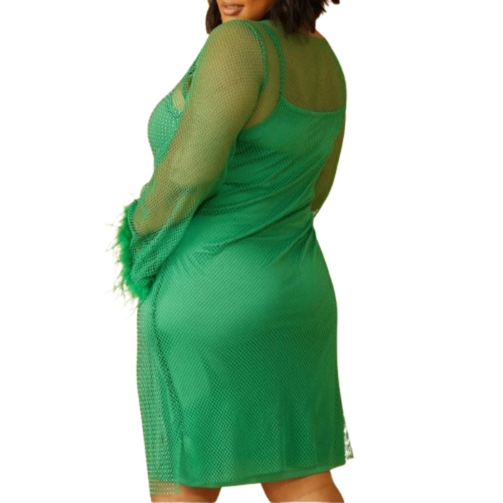 Other SHAMROCK GREEN ☆ EMBELLISHED ☆ MESH DRESS w/Slip ☆ 6x ☆ NWT Size 4XL / US 24-26 - 10 Thumbnail