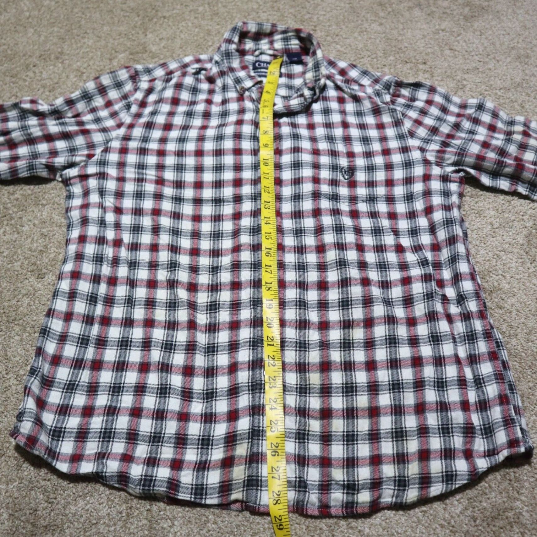 Chaps Chaps Shirt Button-Up Plaid Long Sleeve Adult L Red Cotton Flannel Mens Size US L / EU 52-54 / 3 - 6 Thumbnail