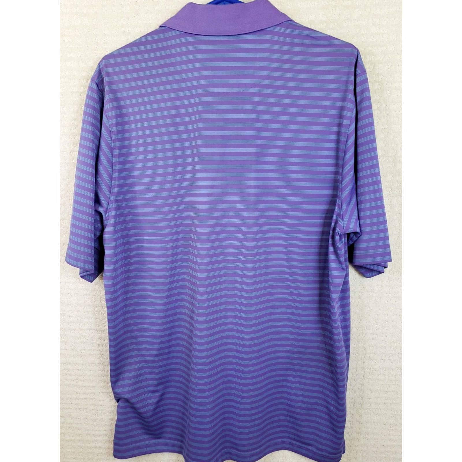 Vintage Donald Ross Polo Shirt Mens M Purple Blue Striped Performance Lightweight Golf Shirt Size US M / EU 48-50 / 2 - 7 Thumbnail