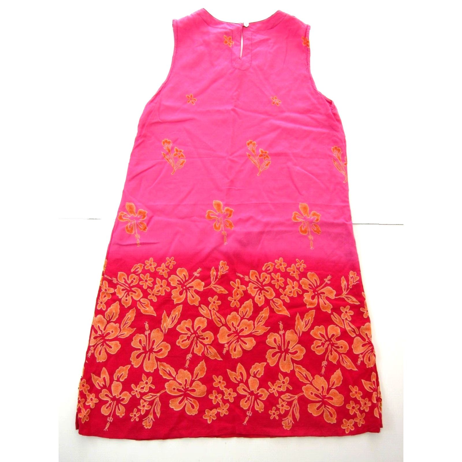 Vintage VINTAGE Hi Lites Pink Yellow Floral Hawaiian Beaded Rayon Midi Tank Sun Dress L Size L / US 10 / IT 46 - 2 Thumbnail