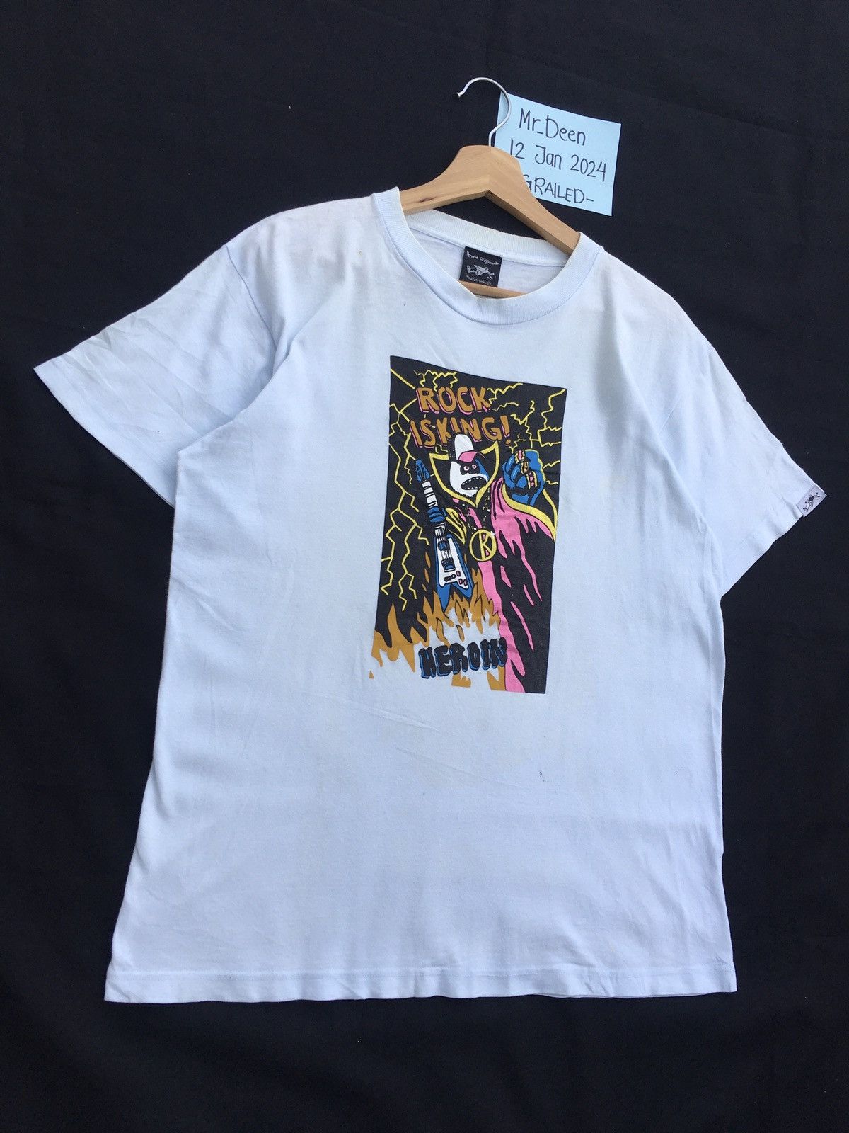 Hook-Ups Rare Vintage HEROIN Skateboard Rock is King Tshirt Size US M / EU 48-50 / 2 - 3 Thumbnail