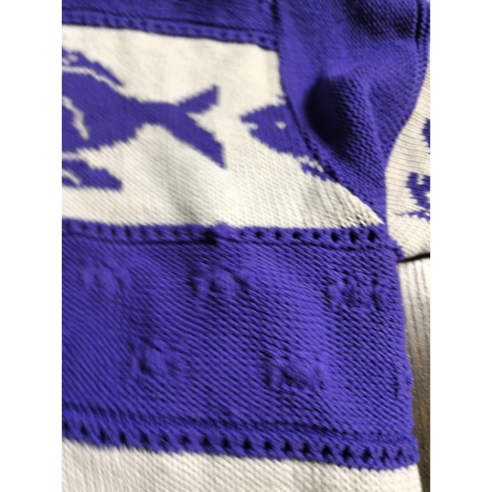 Vintage VINTAGE Womens 3XL Purple White Fish Short Sleeve Acrylic Crewneck Sweater Shirt (Pullover) practical essential Size XXL / US 16-18 / IT 52-54 - 4 Thumbnail