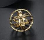 Jewelry Gold Color Astronomical Ball Pendant Necklace Size ONE SIZE - 4 Thumbnail