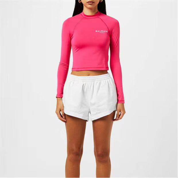 Balmain o1g2r1mq0924 Long Sleeve Training Tops in Pink Size M / US 6-8 / IT 42-44 - 2 Thumbnail