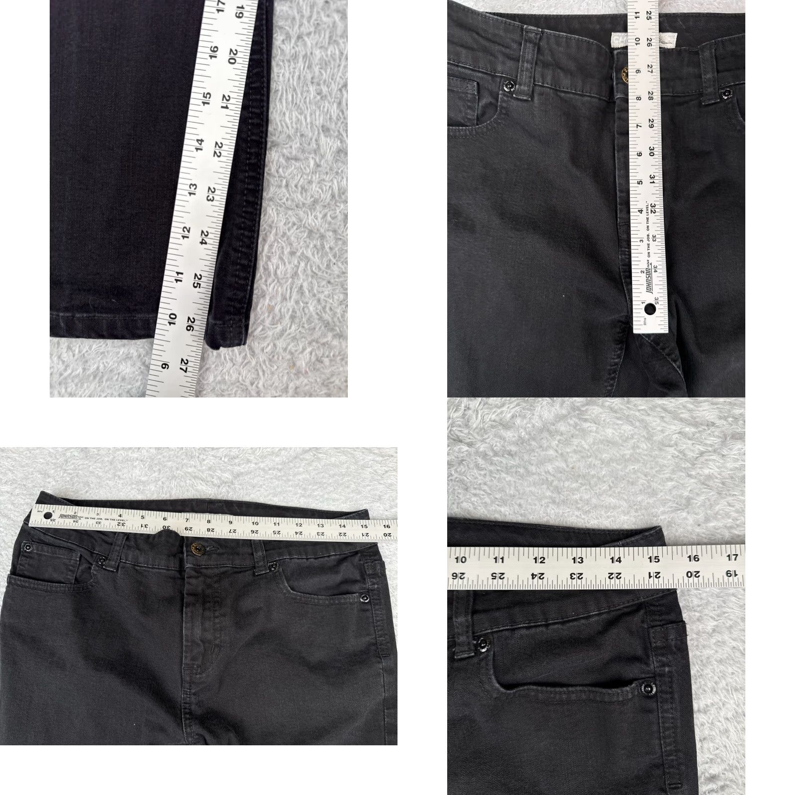 Vintage Chico's Jeans Women 0.5 Bootcut Denim Black 30x27 Mid Rise 5-Pocket Stretch Distressed Size 25" / US 0 / IT 36 - 8 Thumbnail