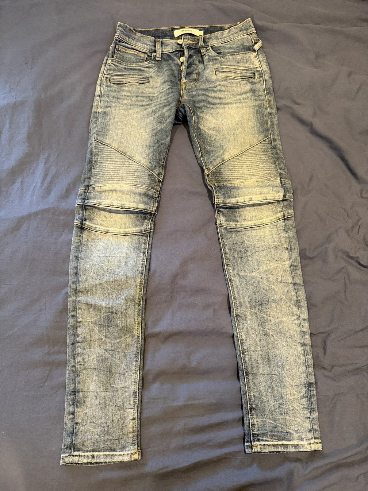 Hudson Hudson Blinder V.2 Skinny Biker Jeans Faded Blue Wash Sz 30 Size US 30 / EU 46 - 1 Thumbnail