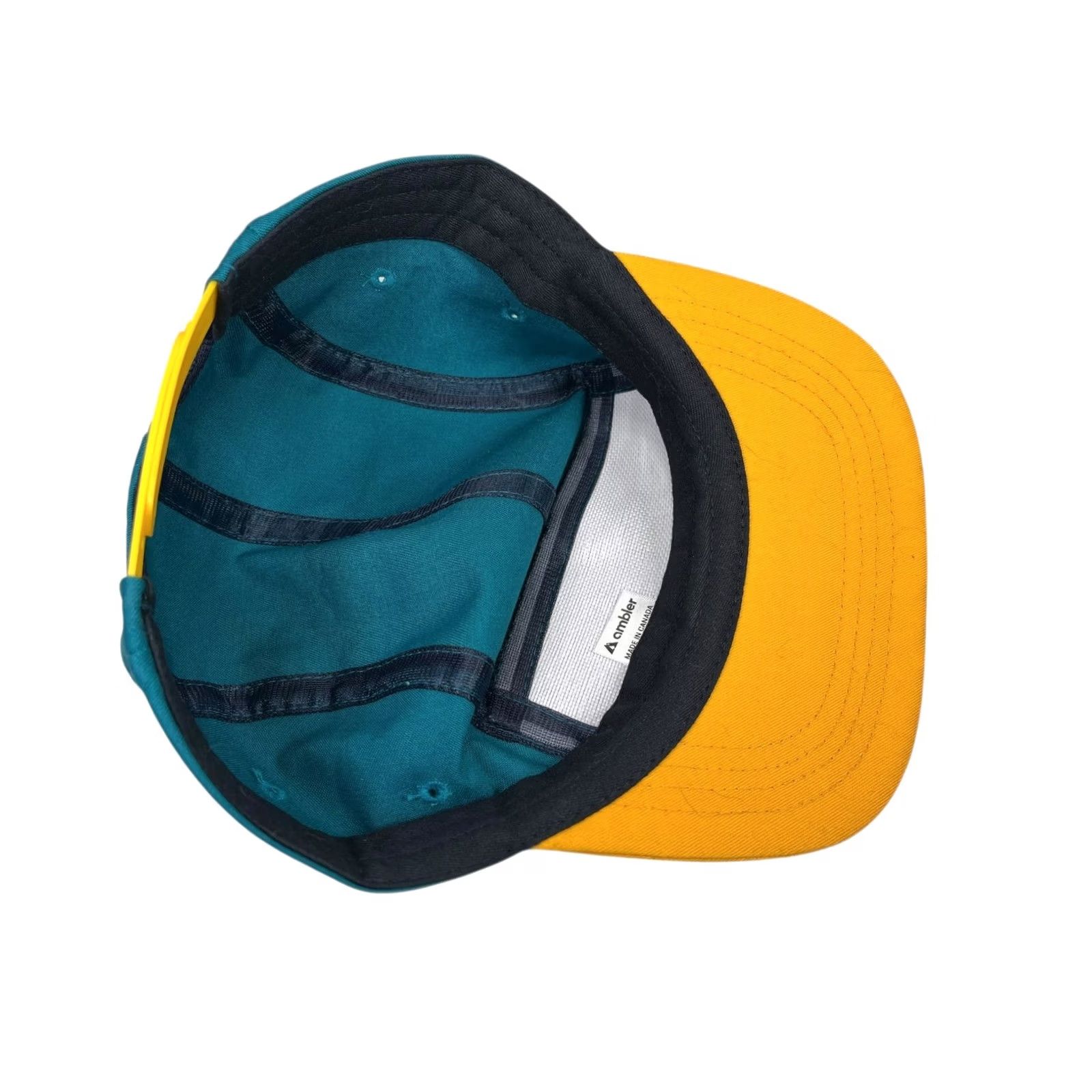 Vintage AMBLER ROAM BRITISH COLUMBIA 5-PANEL Hike Baseball Hat Teal/Yellow CANADA-MADE Size ONE SIZE - 6 Thumbnail