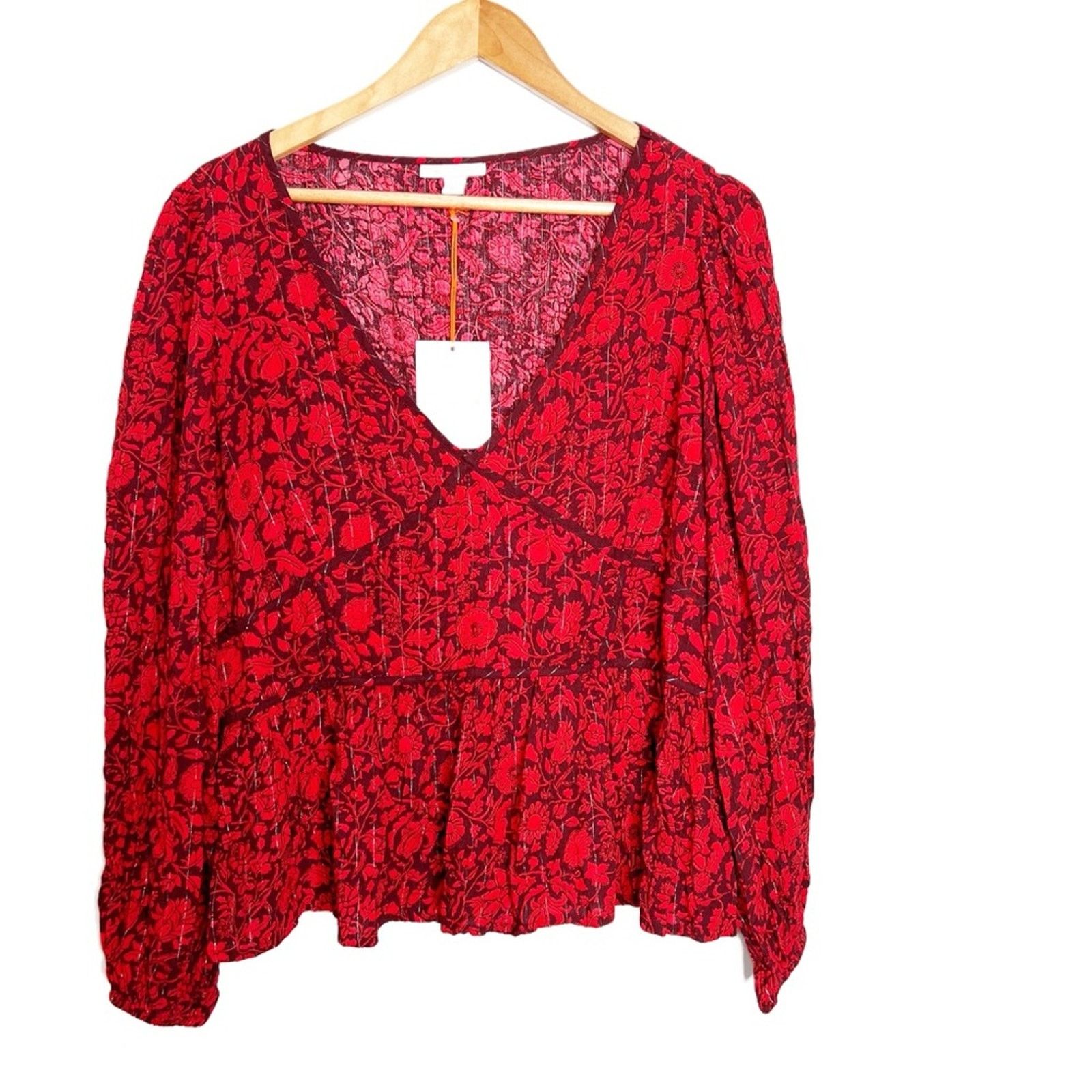 Target Basics New with Tag Knox Rose Women’s Floral Peplum Blouse Top Size XXL / US 16-18 / IT 52-54 - 1 Thumbnail