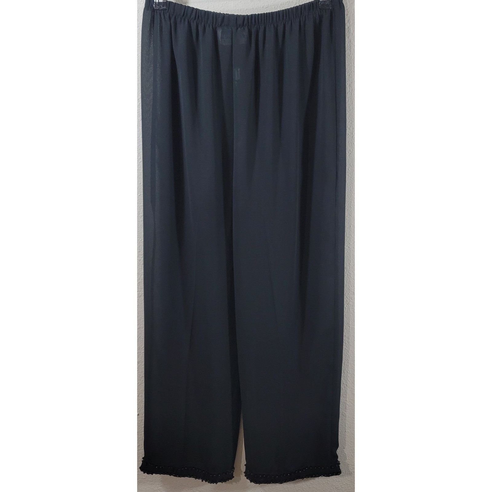 Other VTG Marmie West Black Sequin Hem Pleated Pants Medium Large Size 28" / US 6 / IT 42 - 7 Thumbnail