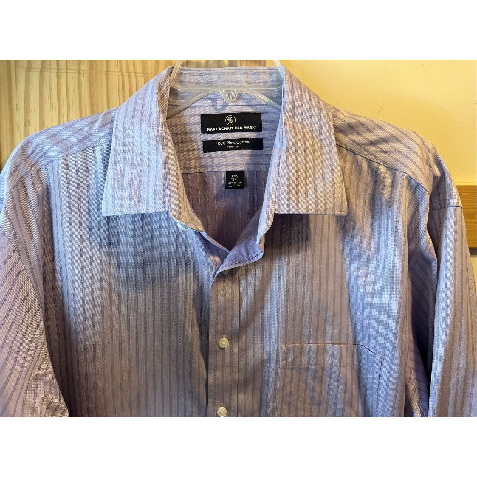 Hart Schaffner Marx Hart Schaffner Marx Men’s 17.5 34 Purple stripe cotton shirt Size US XXL / EU 58 / 5 - 9 Thumbnail
