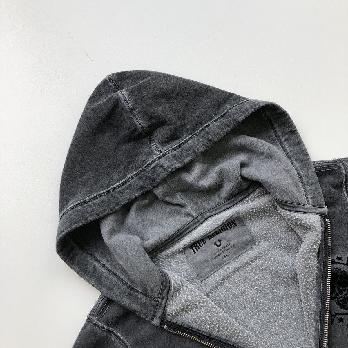 True Religion True Religion Los Angeles Skull Logo Washed Zip Hoodie Grey Size US XL / EU 56 / 4 - 7 Thumbnail
