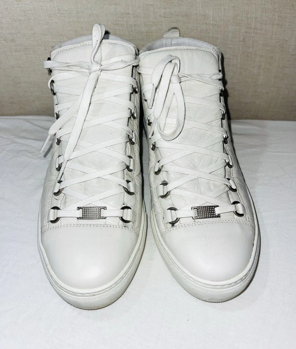 Balenciaga Balenciaga Arena White 10 Leather High Tops Lace Up Size US 10 / EU 43 - 2 Thumbnail