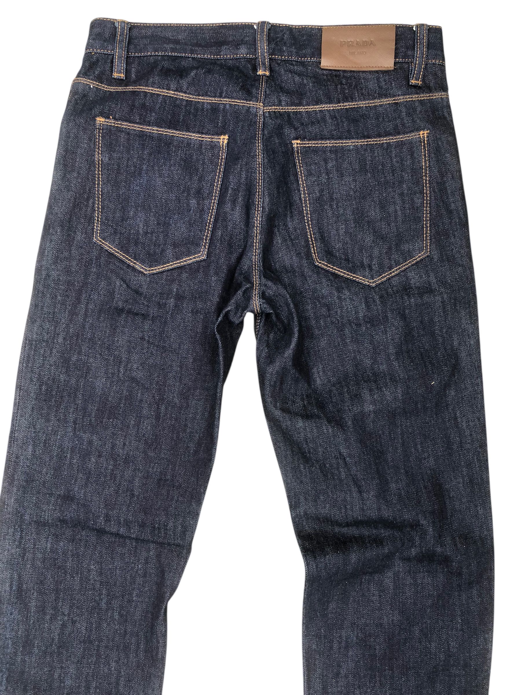 Prada 💯Authentic PRADA MILANO Tapered Fit Indigo Dark Blue Jeans Size US 31 - 5 Thumbnail
