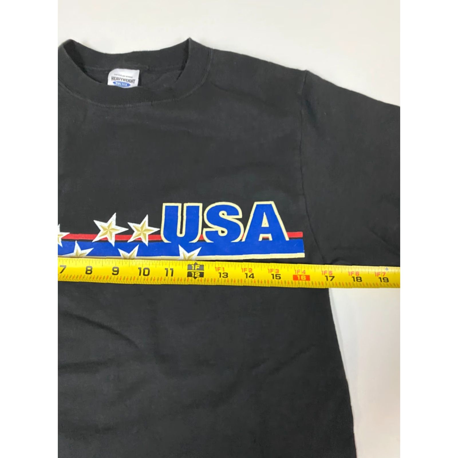 Tultex Tultex USA America Mens T-Shirt S Black Stars Graphic Crew Neck Short Sleeve Cotton 90s Vintage: No Mens Size US S / EU 44-46 / 1 - 5 Thumbnail