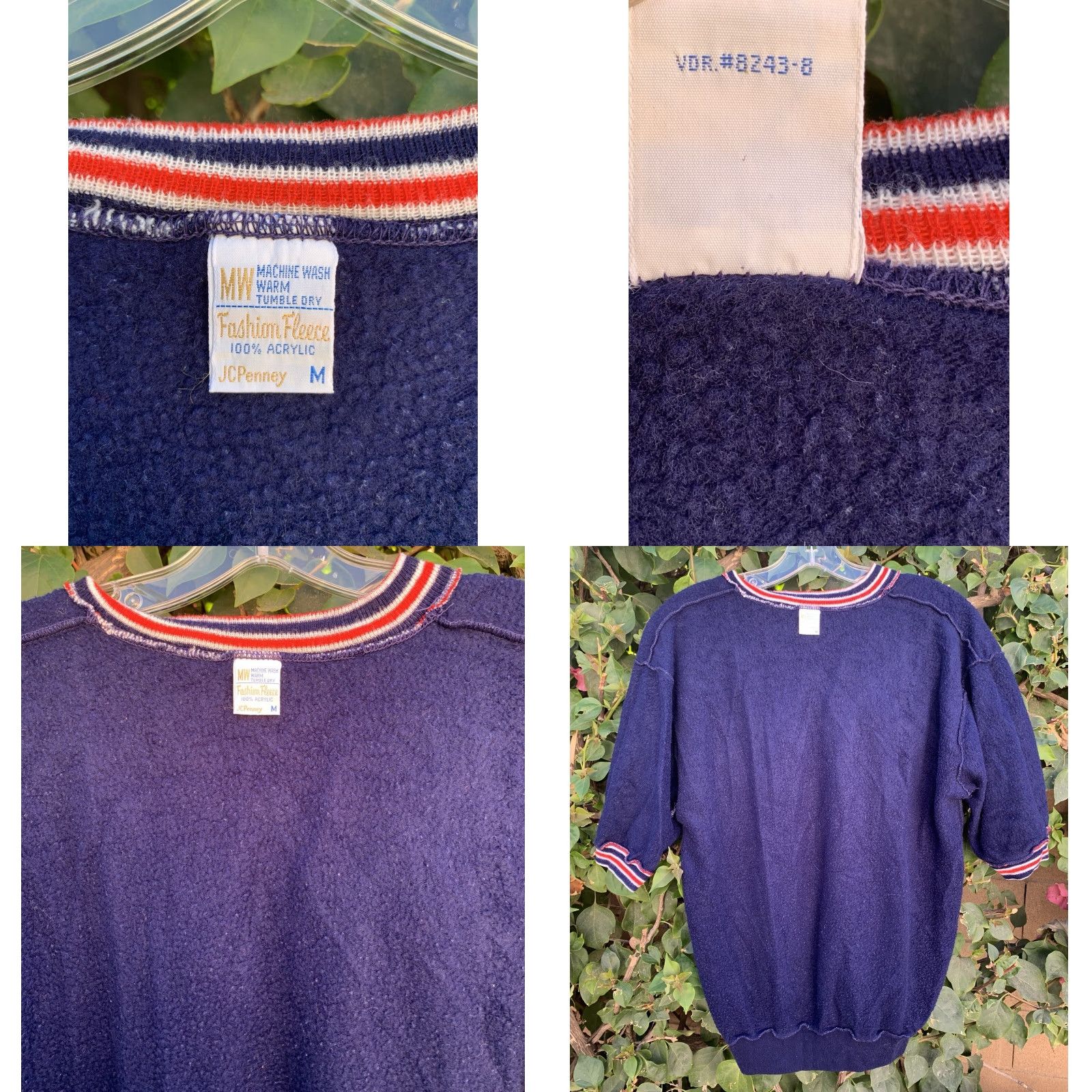 Vintage VINTAGE Short Sleeve Sweatshirt V-Neck Shirt Men M Blue Pullover Fleece Acrylic JCPenney Fashion rights? Size US M / EU 48-50 / 2 - 9 Thumbnail