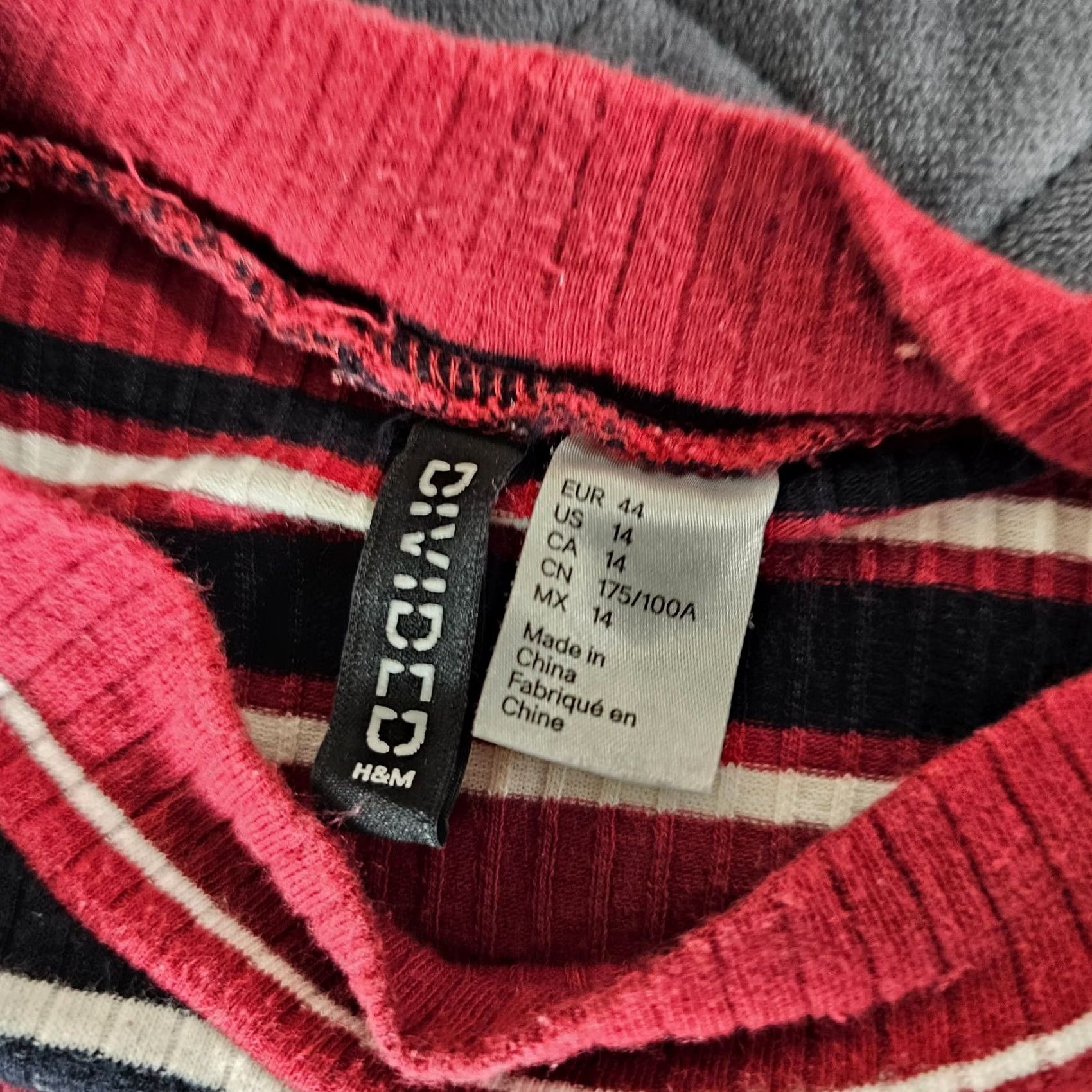 H&M Divided by H&M Dress Women Red Striped 3/4 Sleeve Round Neck Holiday Size 14 Size XL / US 12-14 / IT 48-50 - 7 Thumbnail