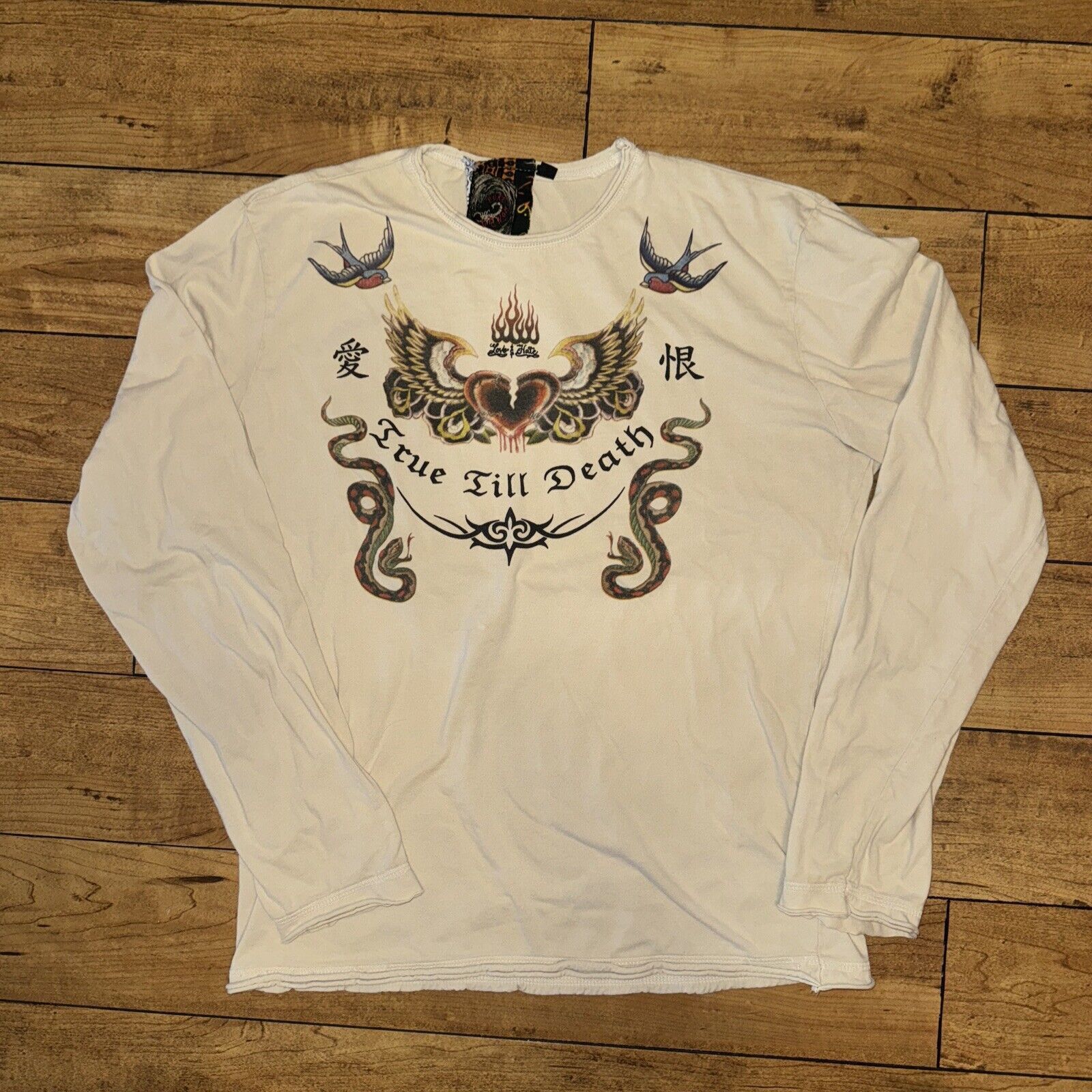 Band Tees × Vintage Pure Venom Y2K Style Long Sleeve Shirt Tan S 20x23 Size US S / EU 44-46 / 1 - 1 Thumbnail