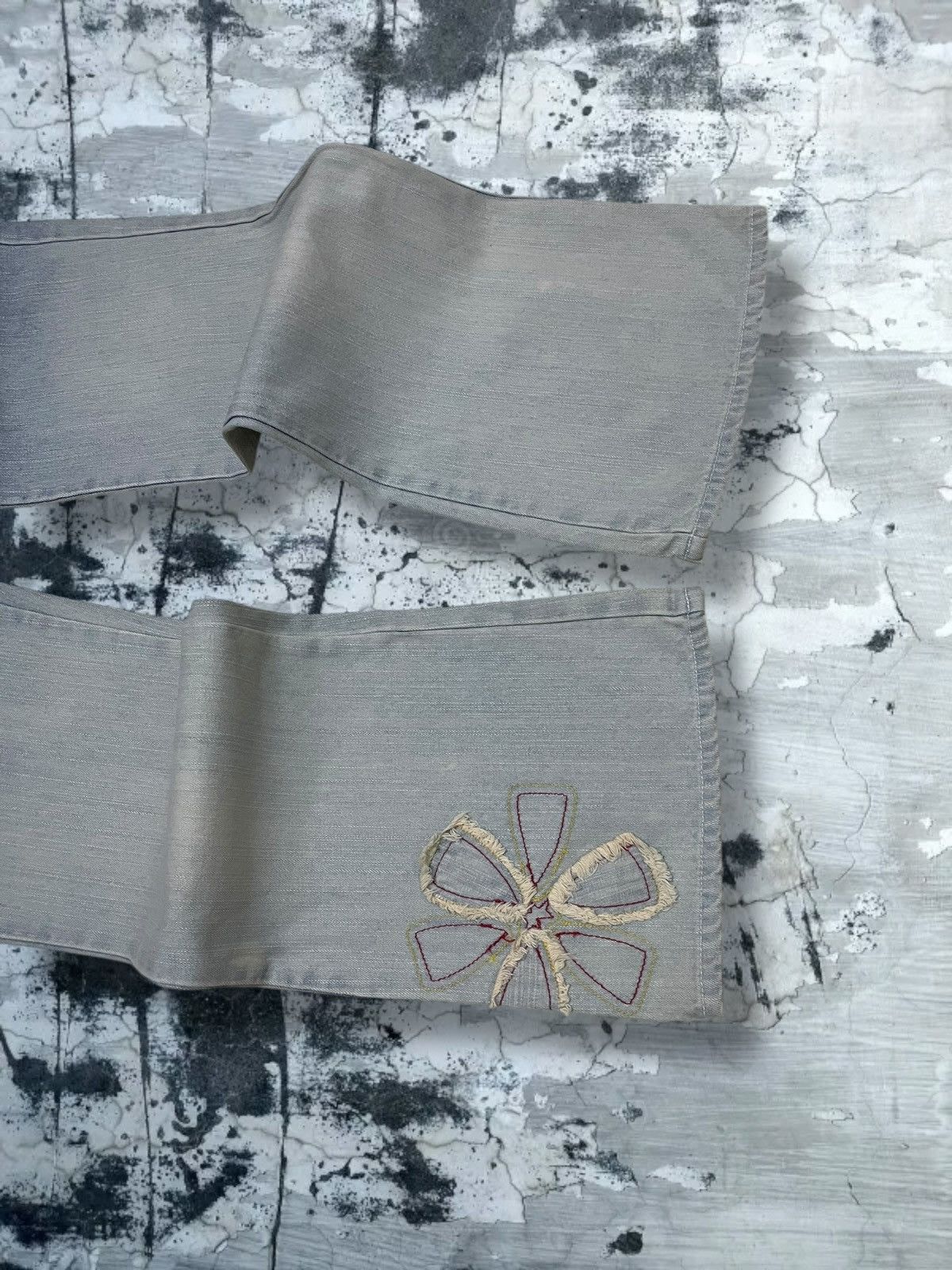 Japanese Brand Vintage 90s Japan Designer Design Flower Flared Summer Denim Size US 26 / EU 42 - 5 Thumbnail