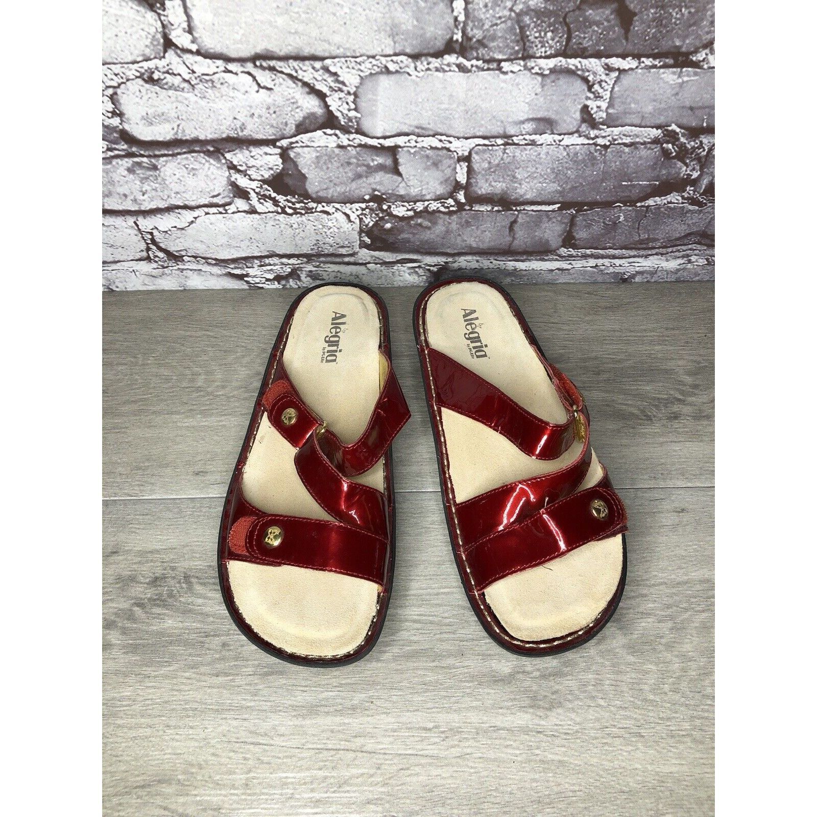 Other Alegria VEN-124 Venice Red Patent Leather Strap Sandals Wome Size US 10.5 / IT 40.5 - 2 Thumbnail